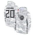 T.Titans #20 Tony Pollard Player Camo Arctic Salute to Service Pullover Hoodies Home Game Odoa Stitched Jerseys