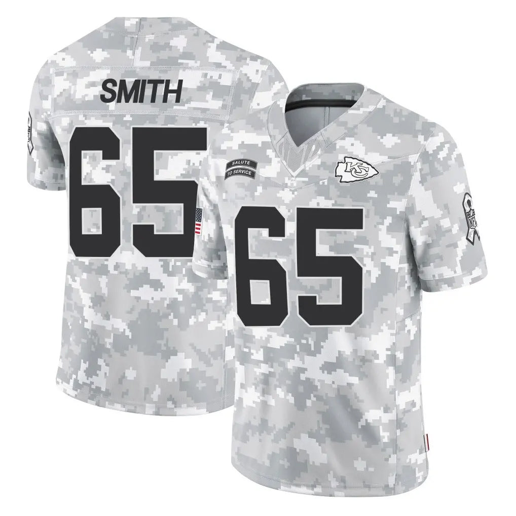 KC.Chiefs #65 Trey Smith Player Arctic Camo Salute To Service Limited Game Odoa Stitched Jerseys