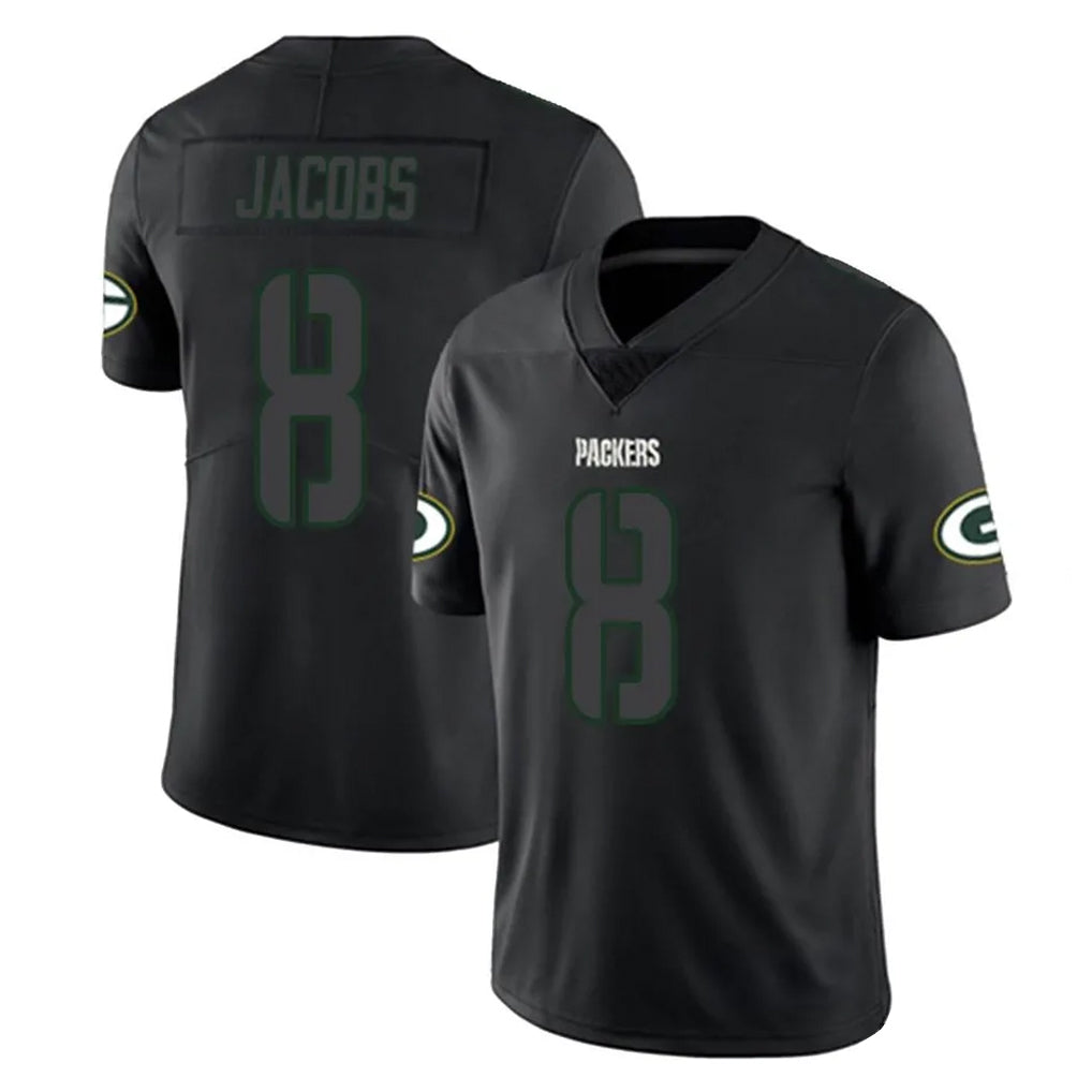 GB.Packers #8 Josh Jacobs Player Black Impact Limited Home Game Odoa Stitched Jerseys