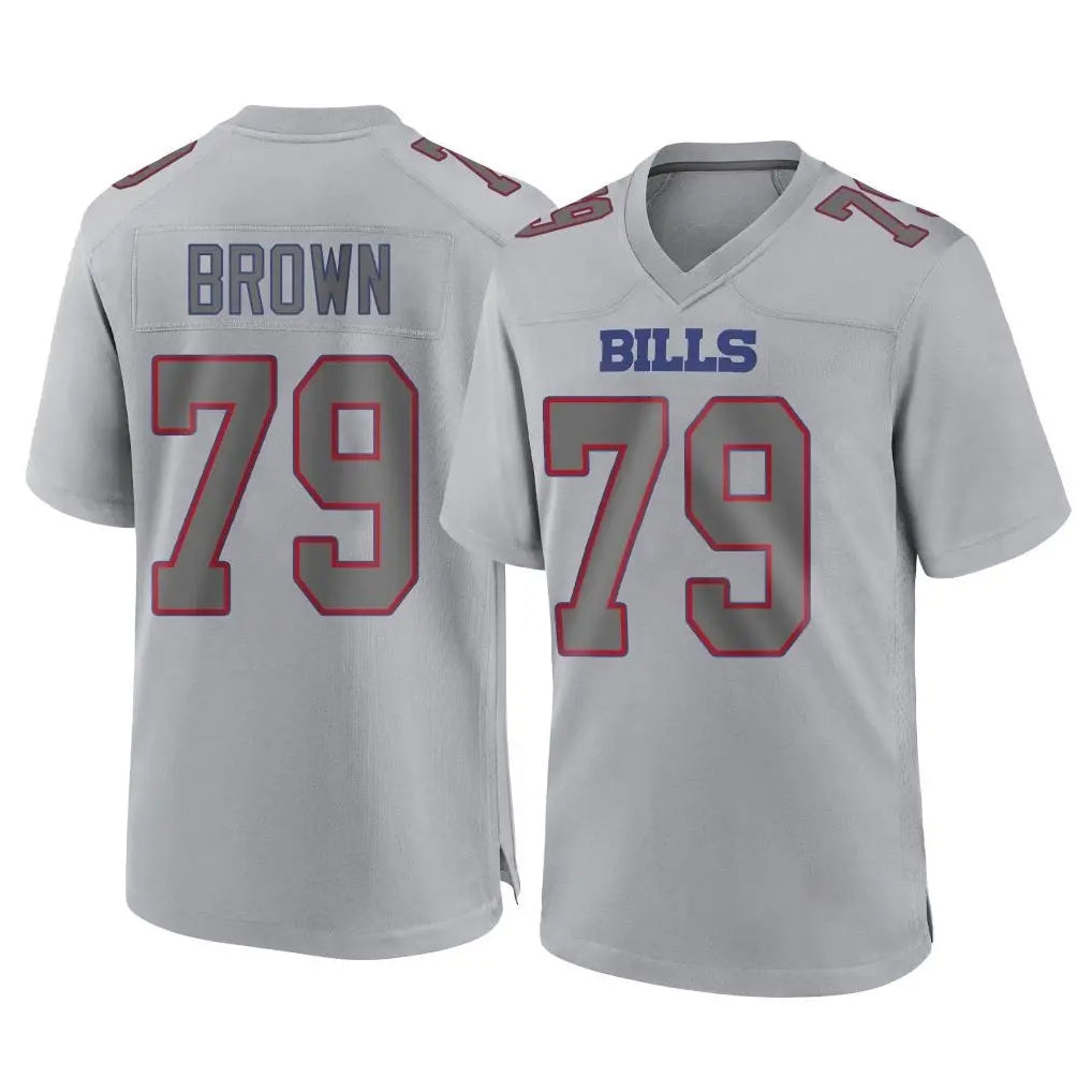 B.Bills #79 Spencer Brown Player Gray Home Game Odoa Stitched Jerseys
