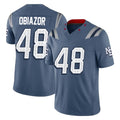 NE.Patriots #48 Namdi Obiazor Player Blue Limited Rivalries Collection Home Game Odoa Stitched Jerseys