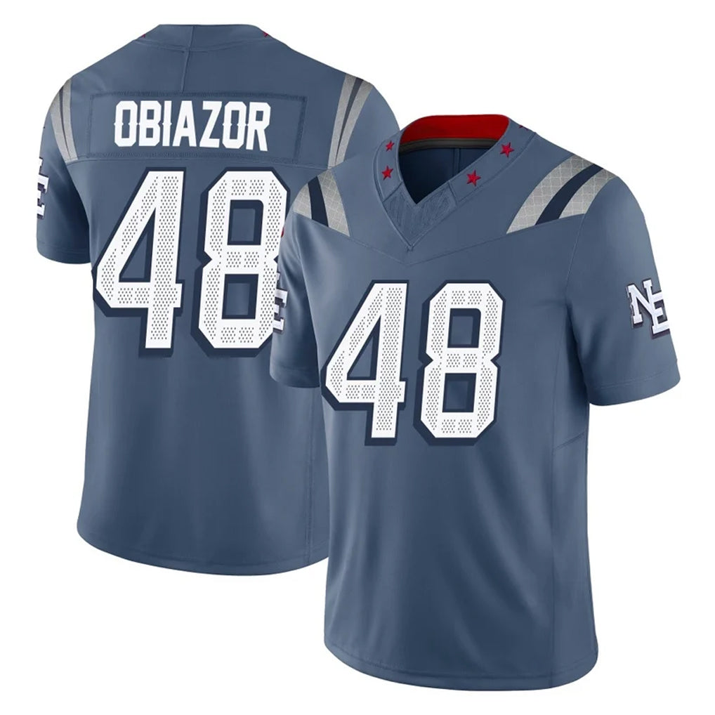 NE.Patriots #48 Namdi Obiazor Player Blue Limited Rivalries Collection Home Game Odoa Stitched Jerseys