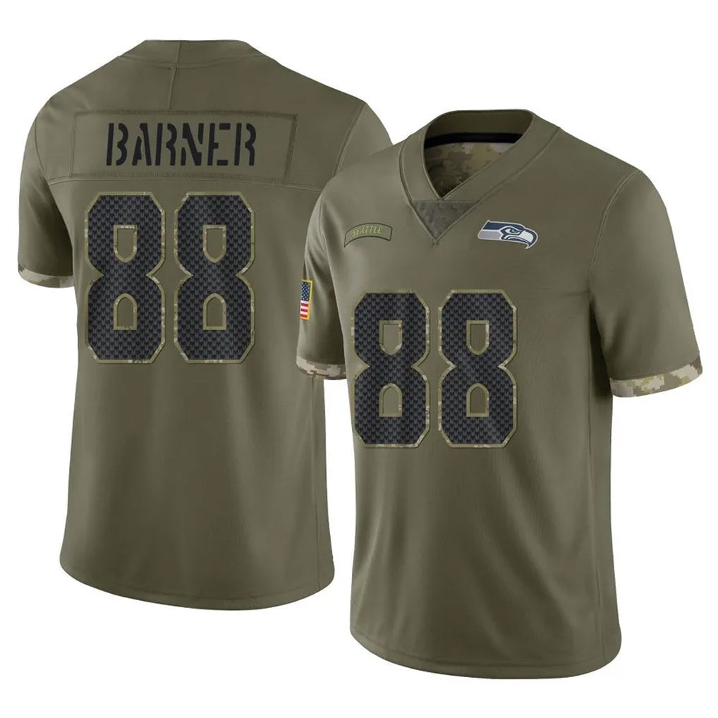 S.Seahawks #88 AJ Barner Player Olive Limited Salute To Service Home Game Odoa Stitched Jerseys