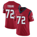 H.Texans #72 Tommy Togiai Player Red Limited Vapor Untouchable Home Game Odoa Stitched Jerseys