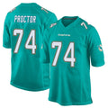 M.Dolphins #74 Kadyn Proctor Player Aqua Team Color Home Game Odoa Stitched Jerseys