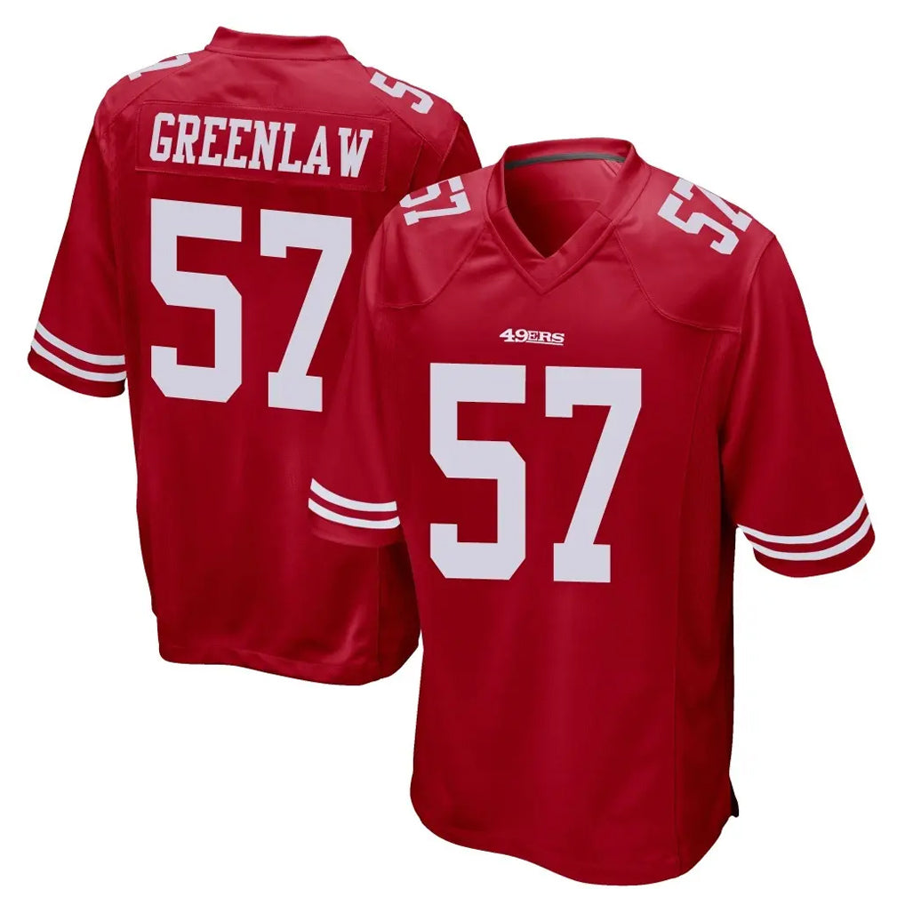 SF.49ers #57 Dre Greenlaw Player Red Home Game Odoa Stitched Jerseys