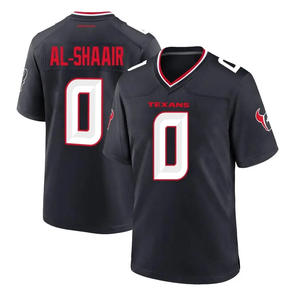H.Texans #0 Azeez Al-Shaair Player Navy Team Home Game Odoa Stitched Jerseys