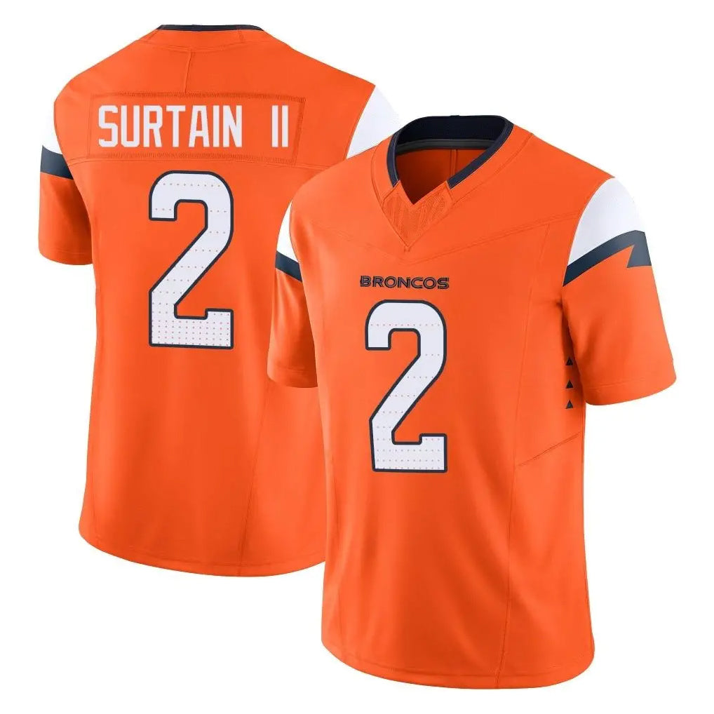 D.Broncos #2 Pat Surtain II Player Orange Vapor F.U.S.E. Limited Home Game Odoa Stitched Jerseys
