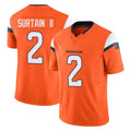 D.Broncos #2 Pat Surtain II Player Orange Vapor F.U.S.E. Limited Home Game Odoa Stitched Jerseys