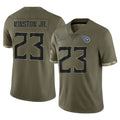 T.Titans #23 Kevin Winston Jr. Player Olive Limited Salute to Service Home Game Odoa Stitched Jerseys