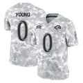 LA.Rams #0 Byron Young Player Arctic Camo Salute To Service Limited Game Odoa Stitched Jerseys