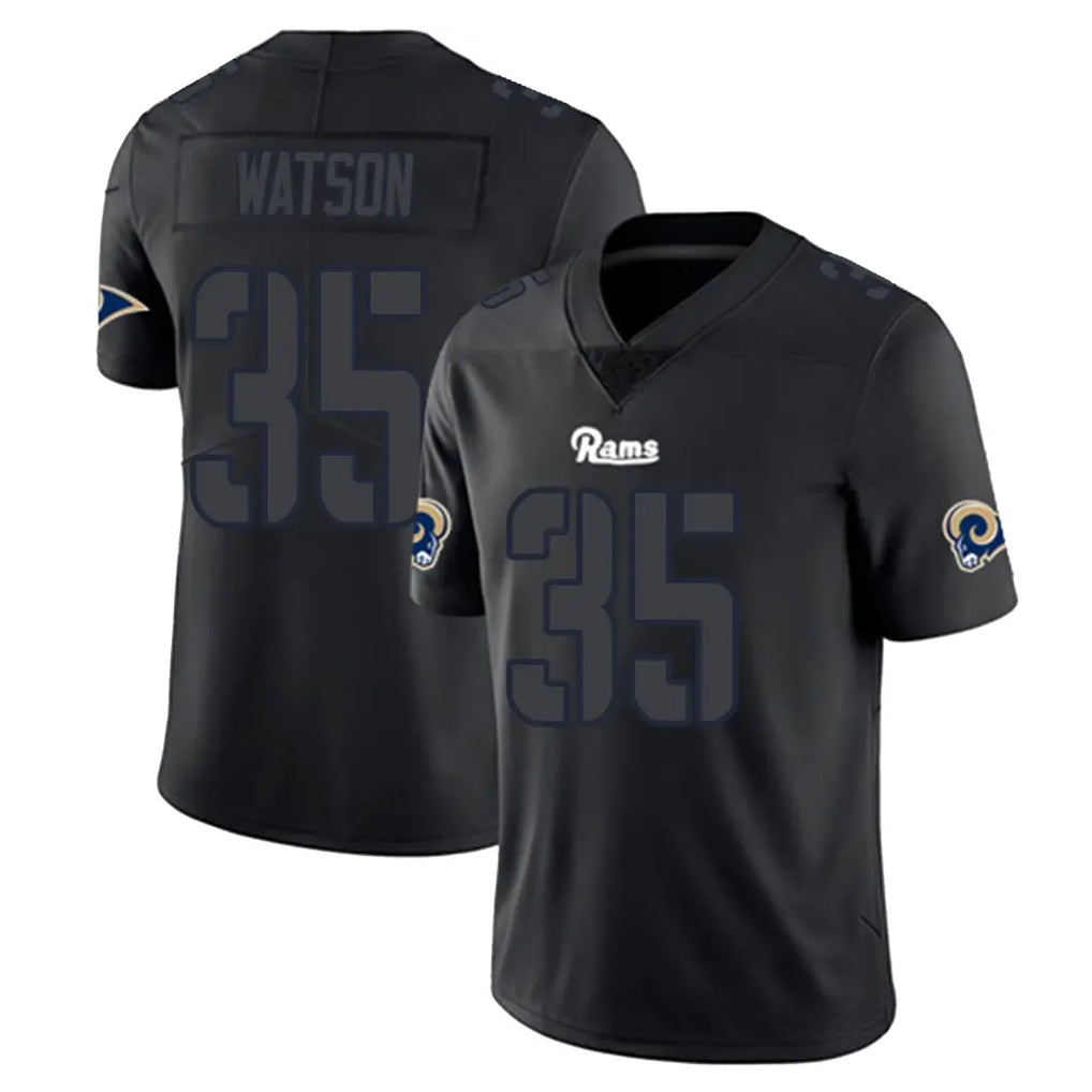 LA.Rams #35 Jaylen Watson Player Black Impact Limited Home Game Odoa Stitched Jerseys