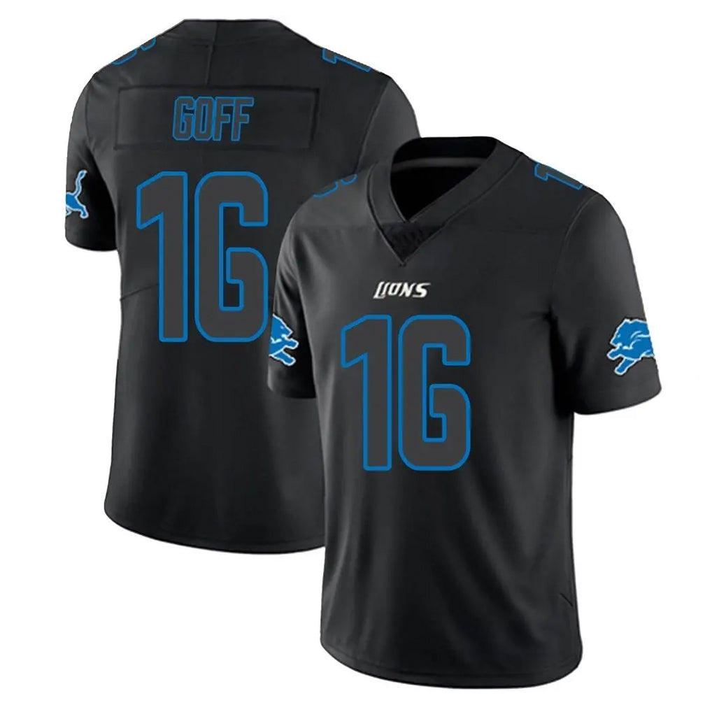 D.Lions #16 Jared Goff Player Black Impact Limited Home Game Odoa Stitched Jerseys
