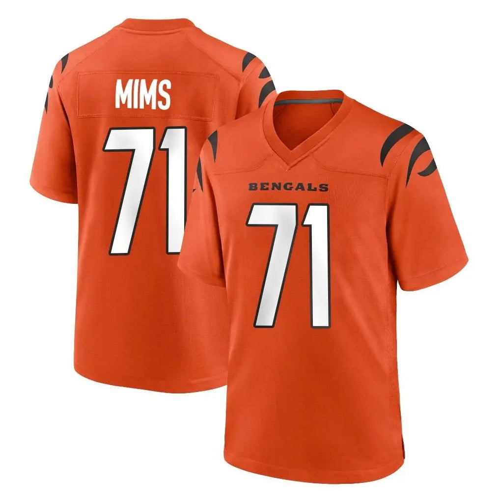 C.Bengals #71 Amarius Mims Player Orange Home Game Odoa Stitched Jerseys
