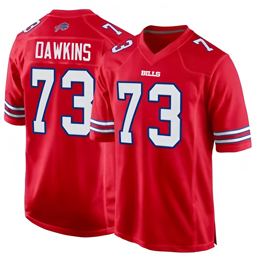 B.Bills #73 Dion Dawkins Player Red Home Game Odoa Stitched Jerseys