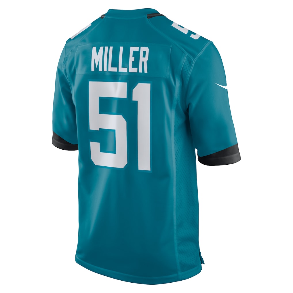 Odoa J.Jaguars #51 Ventrell Miller Teal Game Jersey