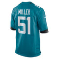 Odoa J.Jaguars #51 Ventrell Miller Teal Game Jersey