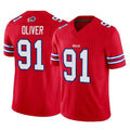 B.Bills #91 Ed Oliver Player Red Vapor F.U.S.E. Jersey Limited Home Game Odoa Stitched Jerseys