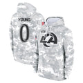 LA.Rams #0 Byron Young Player Arctic Camo Salute to Service Hoodies Limited Game Odoa Stitched Jerseys