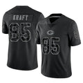 GB.Packers #85 Tucker Kraft Player Black Reflective Limited Home Game Odoa Stitched Jerseys