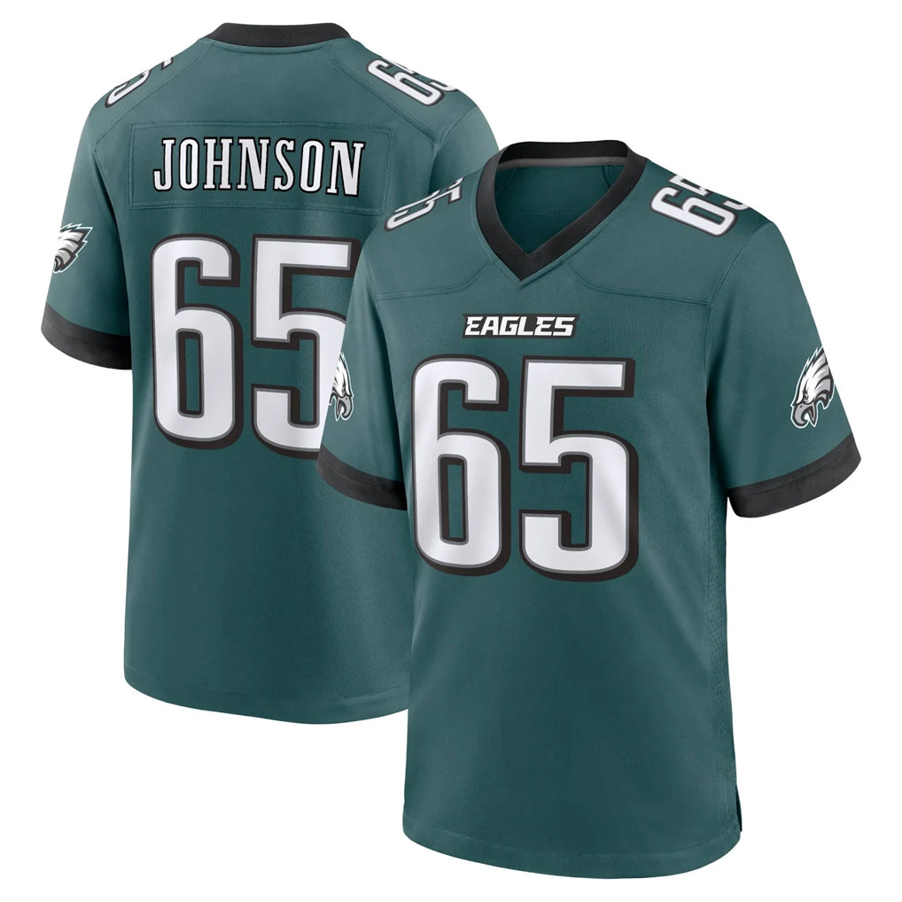 P.Eagles #65 Lane Johnson Player Green Home Game Odoa Stitched Jerseys