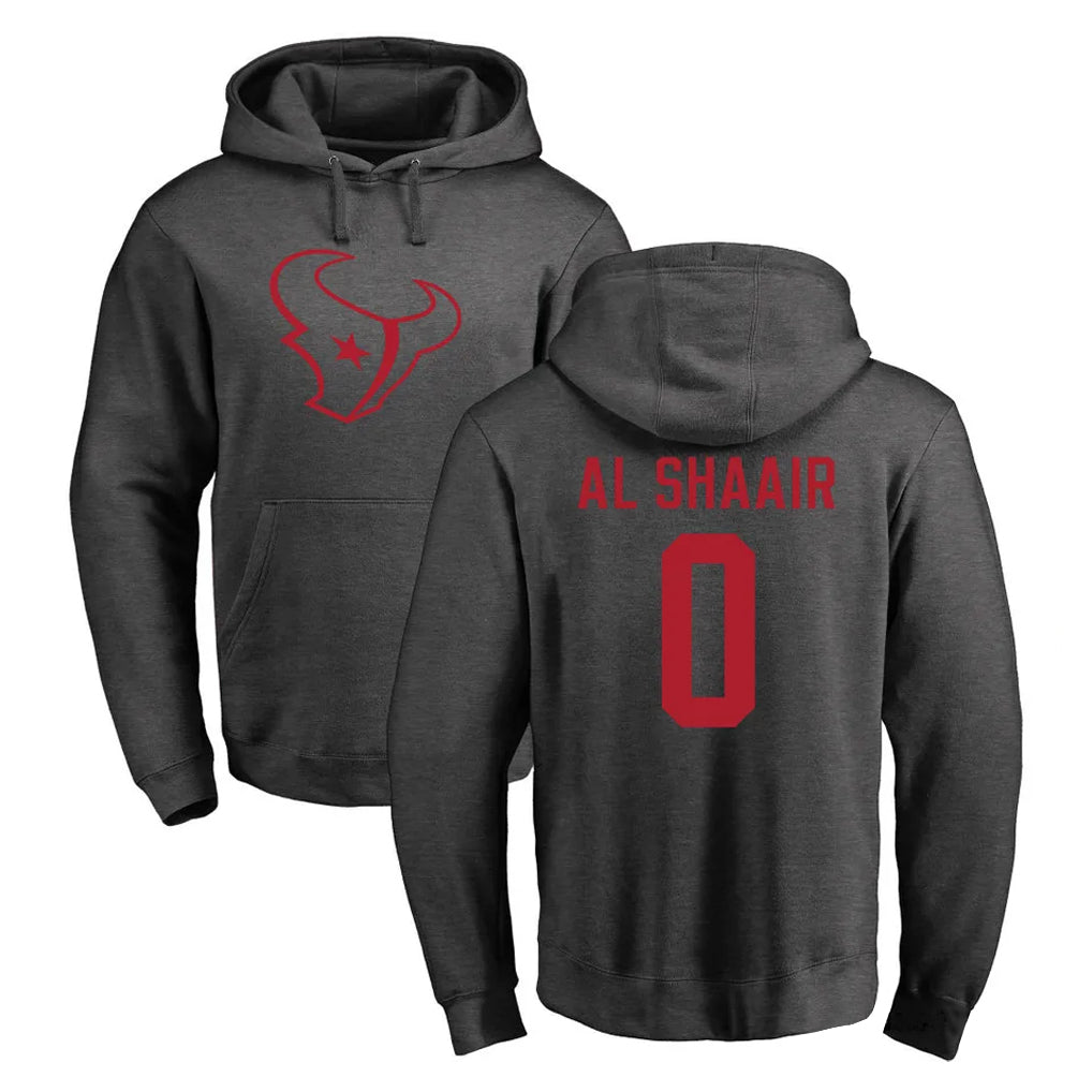 H.Texans #0 Azeez Al-Shaair Player Gray Pro Line Pullover Hoodie Limited Game Odoa Stitched Jerseys
