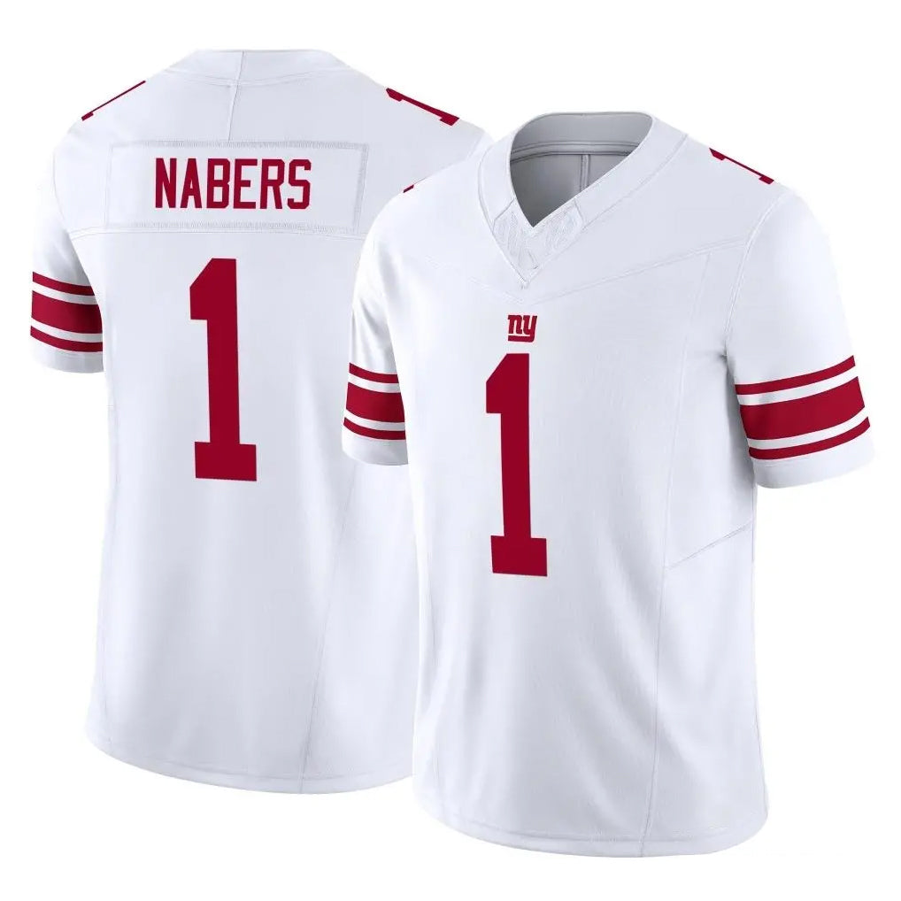 NY.Giants #1 Malik Nabers Player White Limited Vapor F.U.S.E. Home Game Odoa Stitched Jerseys
