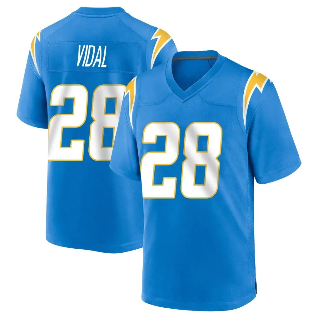 LA.Chargers #28 Kimani Vidal Player Blue Home Game Odoa Stitched Jerseys