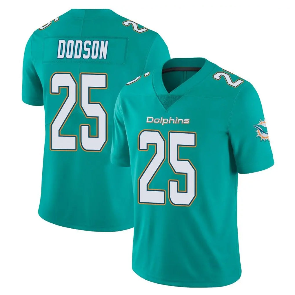 M.Dolphins #25 Tyrel Dodson Player Aqua Limited Vapor Untouchable Home Game Odoa Stitched Jerseys