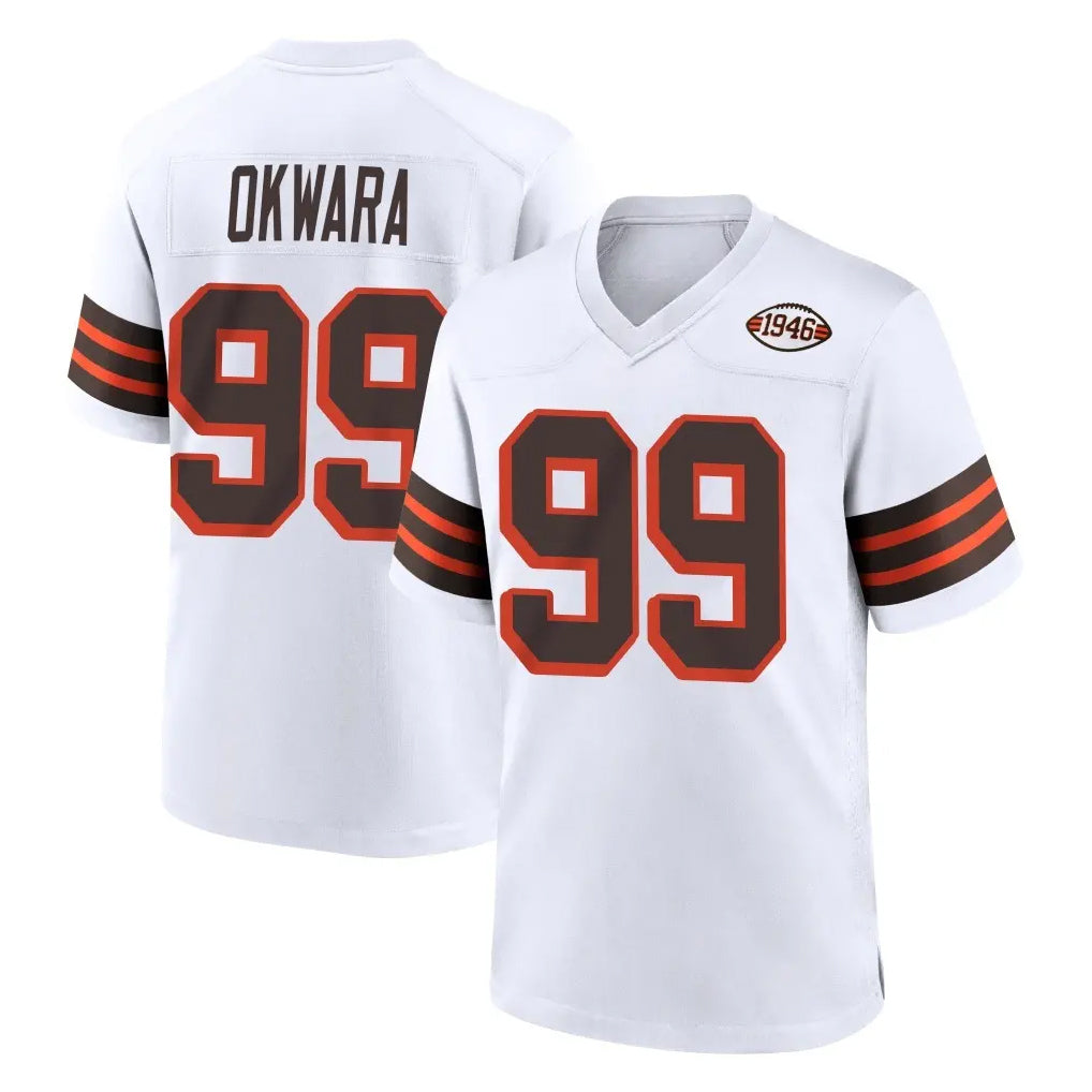 C.Browns #99 Julian Okwara Player White Alternate Home Game Odoa Stitched Jerseys
