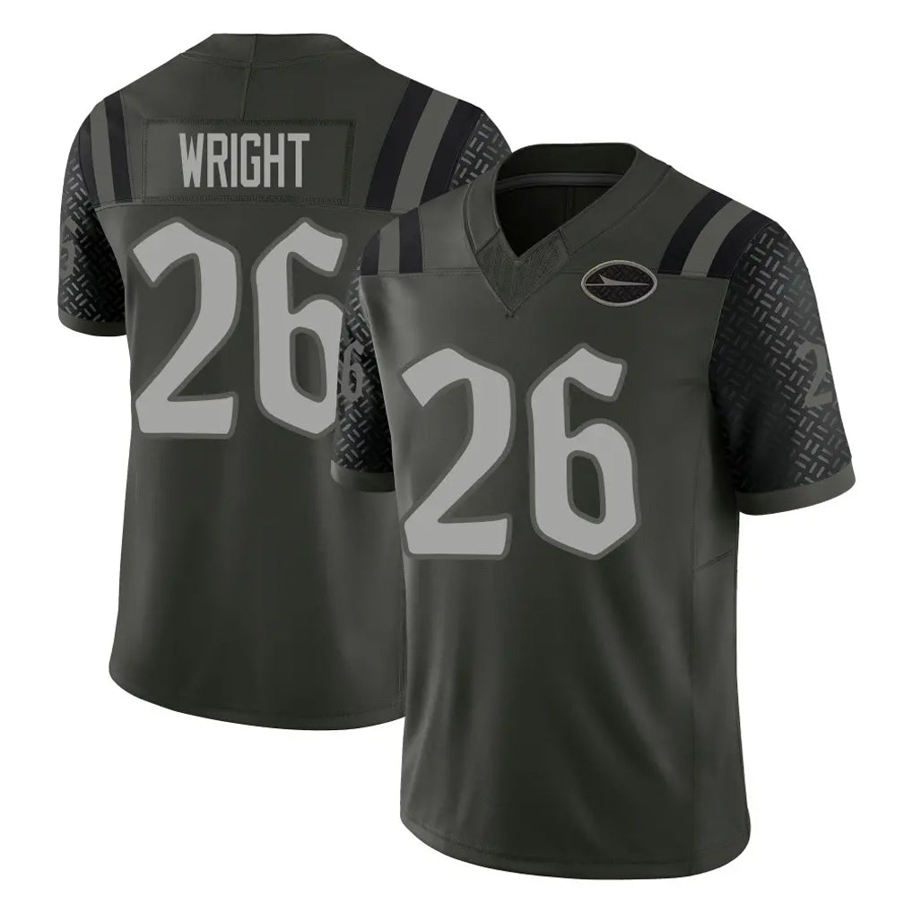 NY.Jets #26 Nahshon Wright Player Green Limited 2025 Rivalries Collection Home Game Odoa Stitched Jerseys
