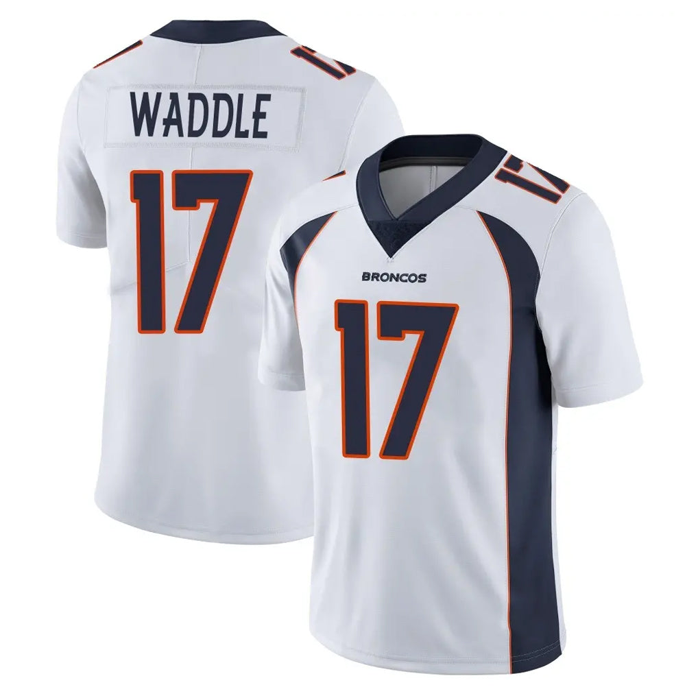 D.Broncos #17 Jaylen Waddle Player White Vapor Untouchable Limited Home Game Odoa Stitched Jerseys
