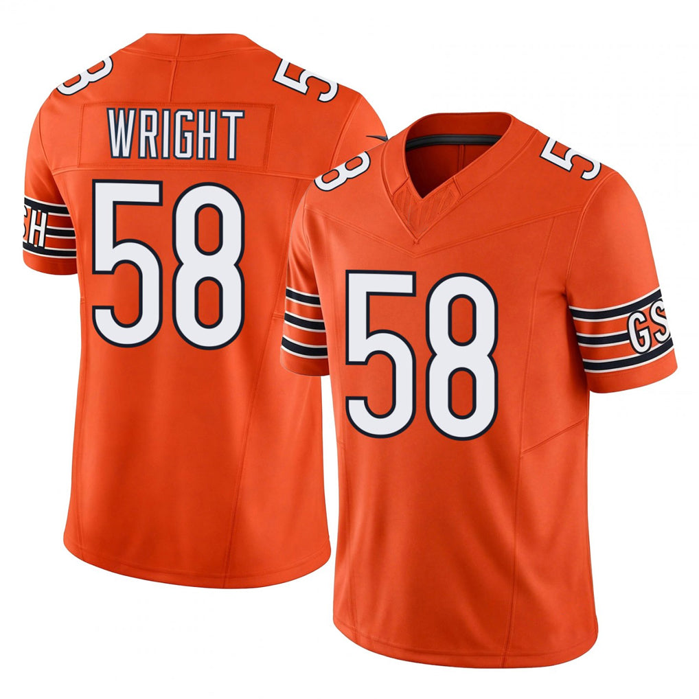 C.Bears #58 Darnell Wright Player Orange Vapor F.U.S.E. Limited Home Game Odoa Stitched Jerseys
