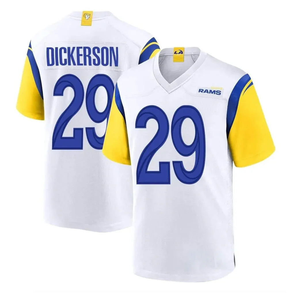 LA.Rams #29 Eric Dickerson Player White Home Game Odoa Stitched Jerseys