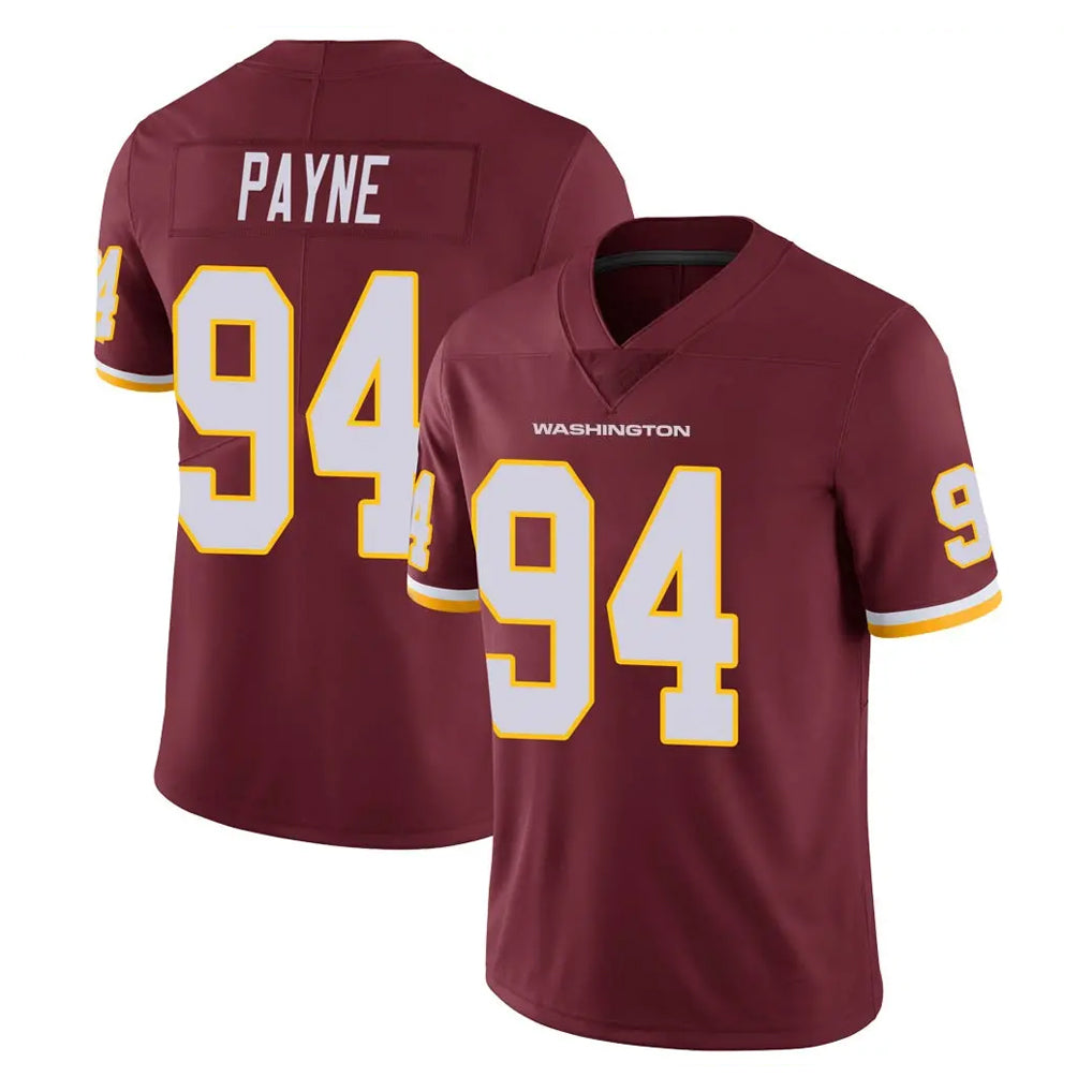W.Commanders #94 Daron Payne Player Burgundy Limited Team Color Vapor Untouchable Home Game Odoa Stitched Jerseys