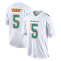 M.Dolphins #5 Jaylen Wright Player White Fashion Home Game Odoa Stitched Jerseys