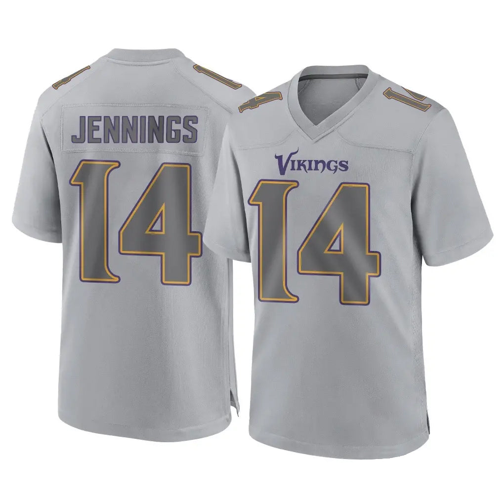 M.Vikings #14 Jauan Jennings Player Gray Atmosphere Fashion Home Game Odoa Stitched Jerseys