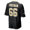 Odoa NO.Saints #66 William Sherman Black Team Game Jersey