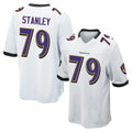 B.Ravens #79 Ronnie Stanley Player White Alternate Home Game Odoa Stitched Jerseys