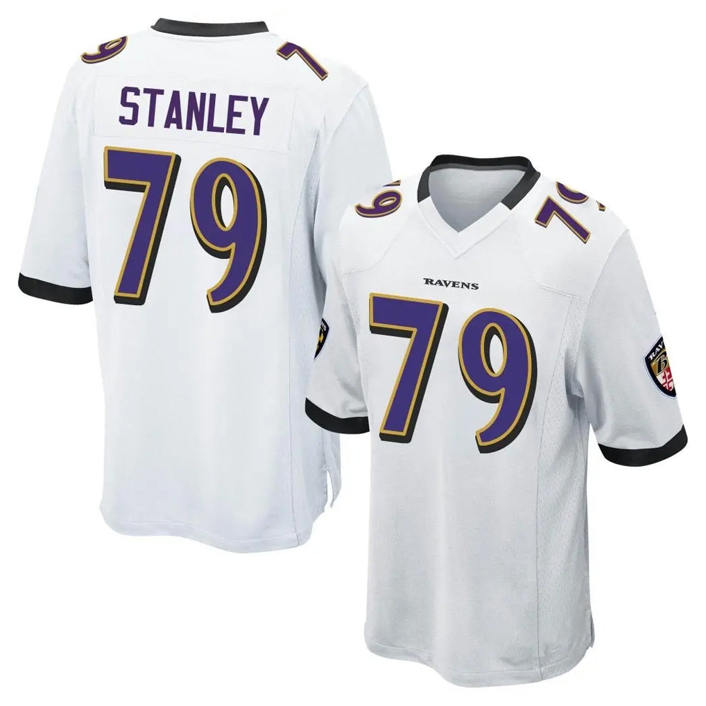 B.Ravens #79 Ronnie Stanley Player White Alternate Home Game Odoa Stitched Jerseys