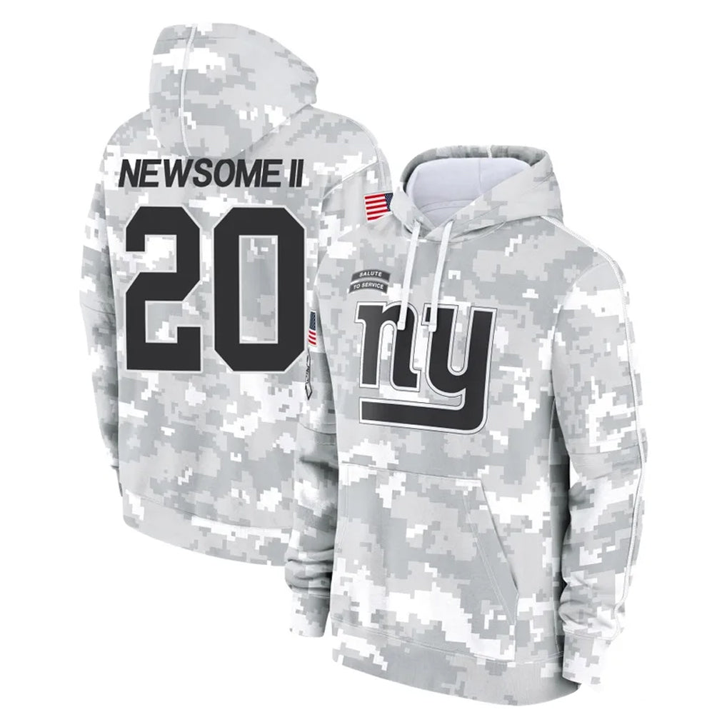 NY.Giants #20 Greg Newsome II Player Arctic Camo Salute to Service Pullover Hoodies Limited Game Odoa Stitched Jerseys