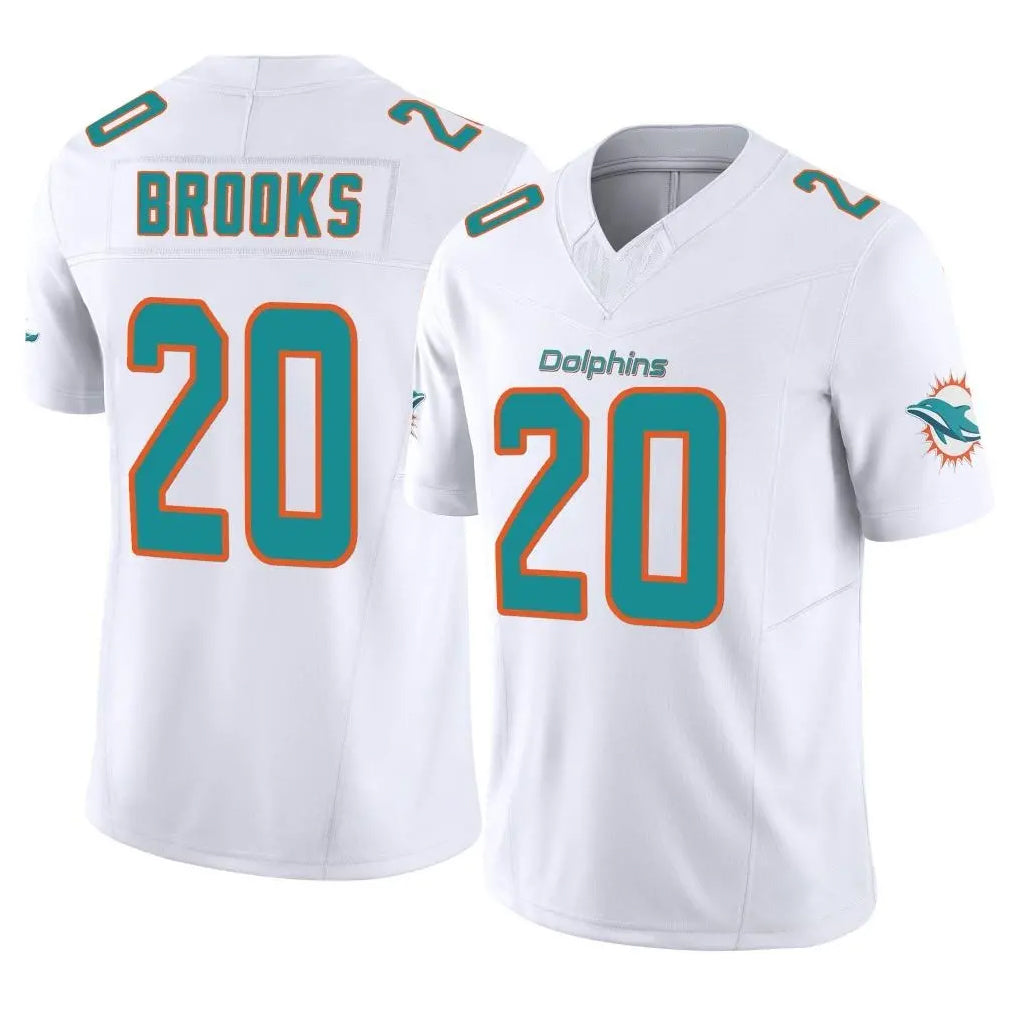 M.Dolphins #20 Jordyn Brooks Player White Limited Vapor F.U.S.E. Home Game Odoa Stitched Jerseys
