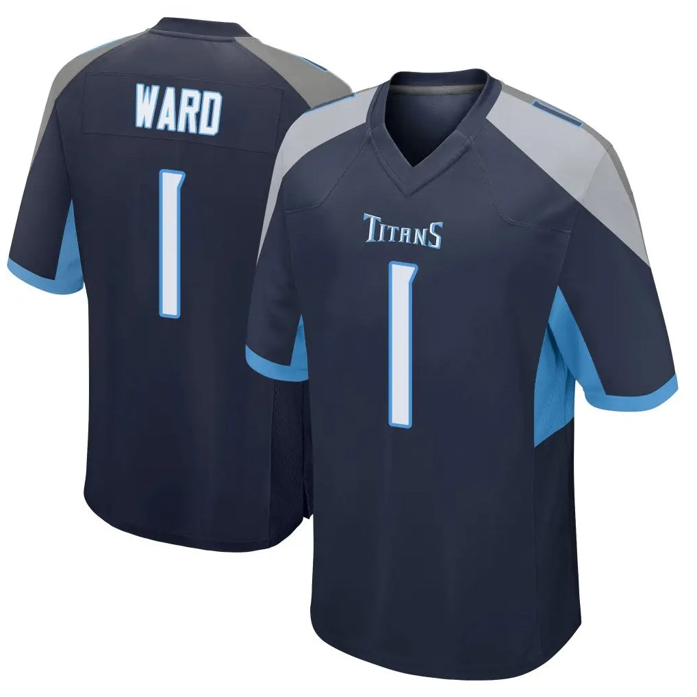 T.Titans #1 Cam Ward Player Navy Home Game Odoa Stitched Jerseys