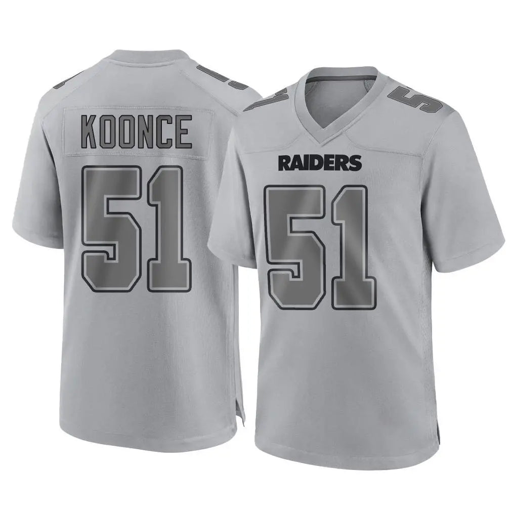 LV.Raiders #51 Malcolm Koonce Player Gray Atmosphere Fashion Limited Game Odoa Stitched Jerseys