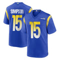 LA.Rams #15 Ty Simpson Player Royal Home Game Odoa Stitched Jerseys