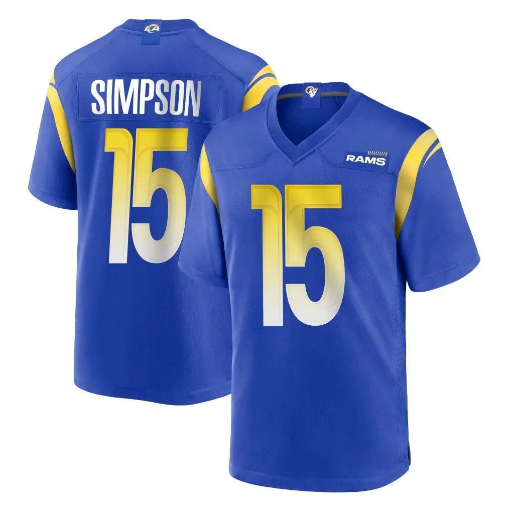 LA.Rams #15 Ty Simpson Player Royal Home Game Odoa Stitched Jerseys