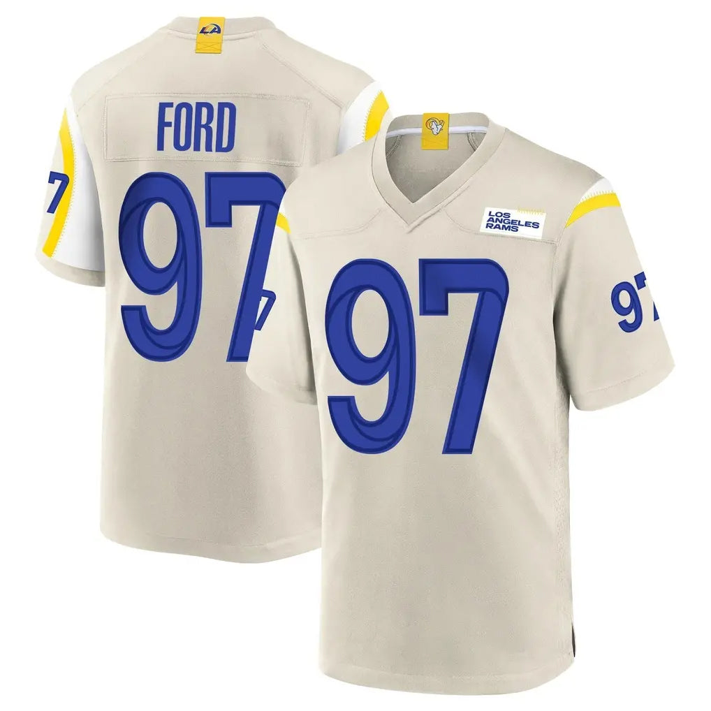 LA.Rams #97 Poona Ford Player Bone Home Game Odoa Stitched Jerseys