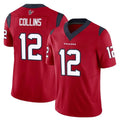 H.Texans #12 Nico Collins Player Red Limited Vapor F.U.S.E. Home Game Odoa Stitched Jerseys
