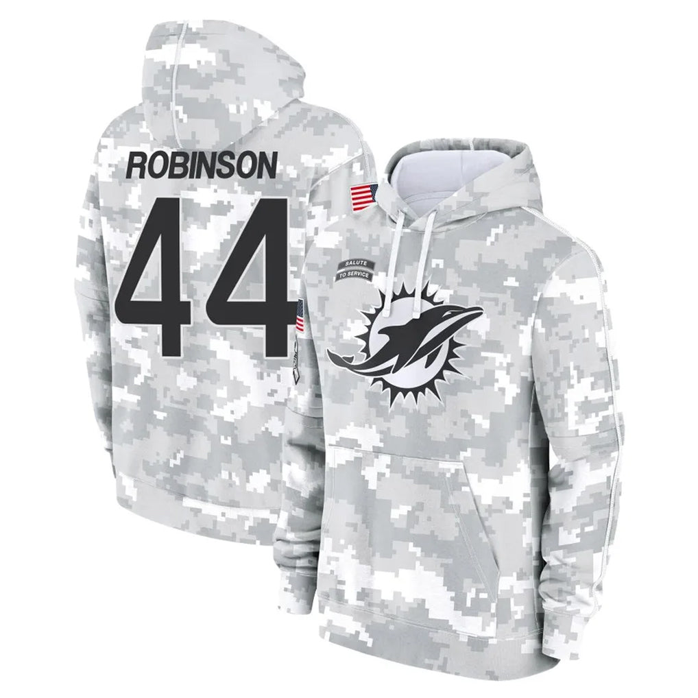 M.Dolphins #44 Chop Robinson Player Arctic Camo Salute to Service Hoodies Limited Game Odoa Stitched Jerseys