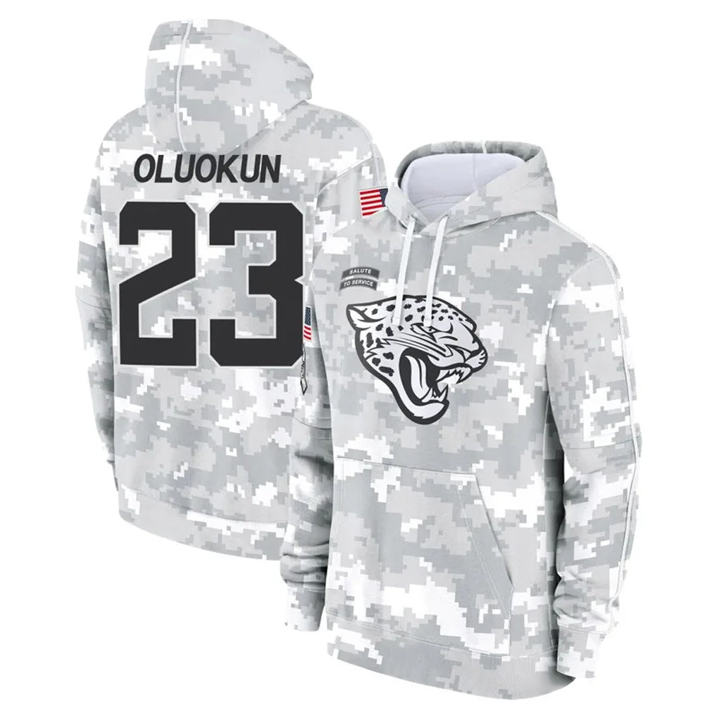 J.Jaguars #23 Foyesade Oluokun Player Arctic Camo Salute to Service Hoodies Limited Game Odoa Stitched Jerseys